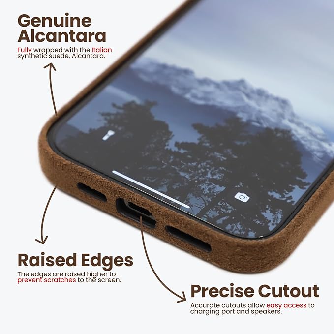 iPhone | Carcasa Alcantara | Bark Brown